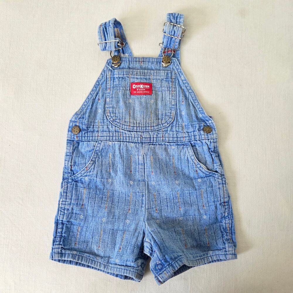 Vintage Oshkosh Baseball Shortalls 3t